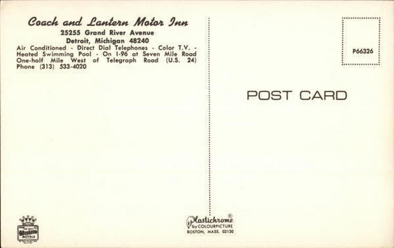 Coach and Lantern Motor Inn - Vintage Postcard